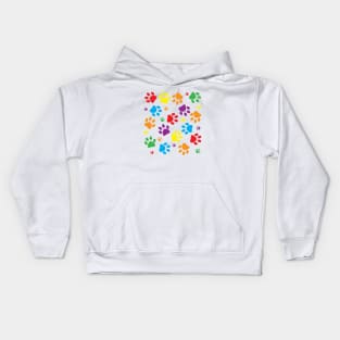 Colorful paw print Kids Hoodie